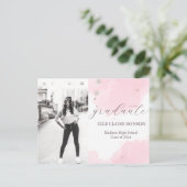 invitation à la fête de graduation rose Elegance (Debout devant)