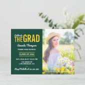Invitation à la fête de graduation verte et jaune (Debout devant)