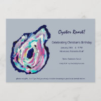 Invitation à la fête de grillade d'huîtres en gris