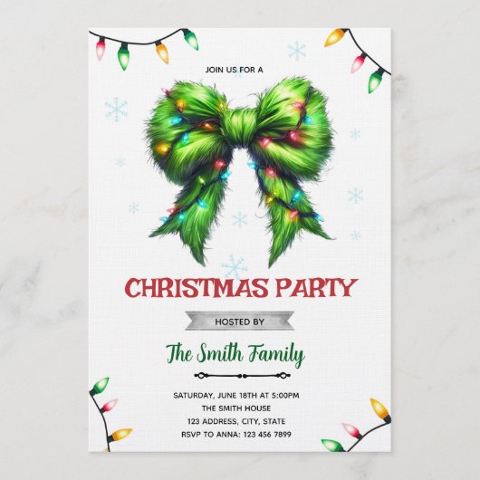 Invitation à la fête de Grinchmas (Devant)