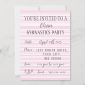 Invitation à la fête de gymnastique (Dos)