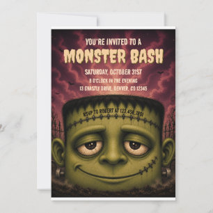 Invitation à la fête de Halloween Monster Bash
