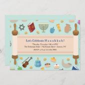 Invitation à la fête de Hanoukka (Devant / Derrière)