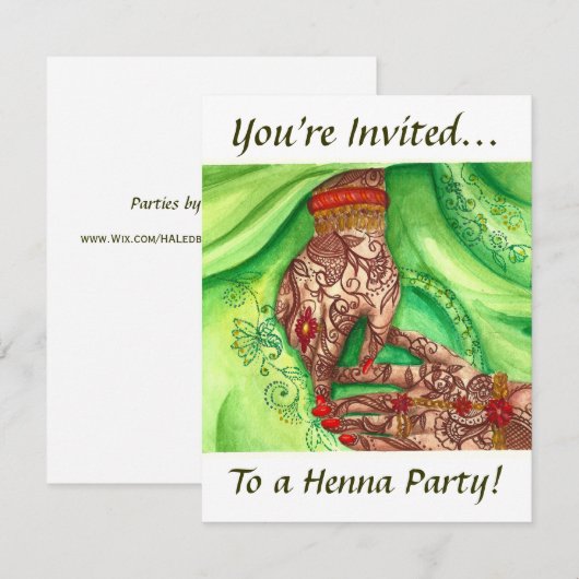 Invitation à la fête de henné (Devant / Derrière)