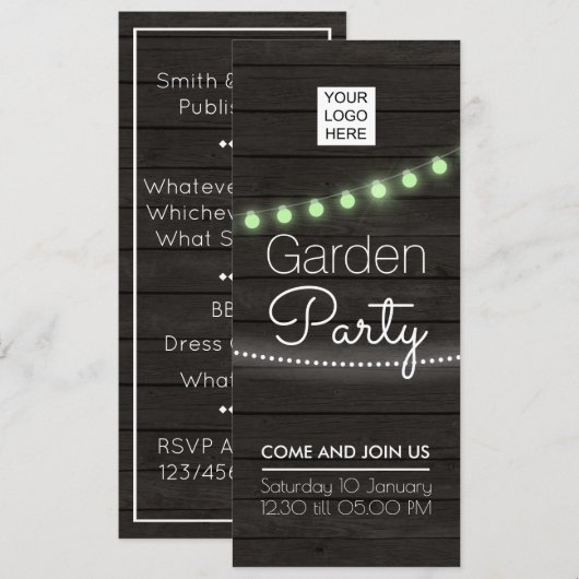 Invitation à la fête de jardin du siège social (Devant / Derrière)