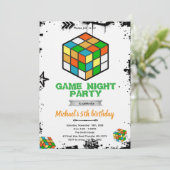 Invitation à la fête de jeu de cube de puzzle (Debout devant)