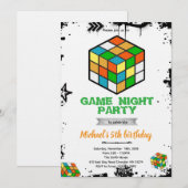 Invitation à la fête de jeu de cube de puzzle (Devant / Derrière)