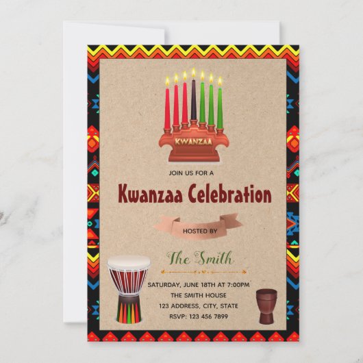 Invitation à la fête de Kwanzaa (Devant)