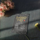 Invitation à la fête de la Bachelorette or et noir