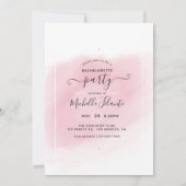 Invitation à la fête de la Bachelorette rose chic (Dos)