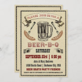 Invitation à la fête de la bière-B-Q (Devant / Derrière)