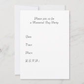 Invitation À La Fête De La Carte Memorial Day Avec (Dos)