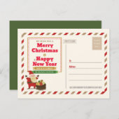 Invitation à la fête de la carte postale de Noël (Devant / Derrière)