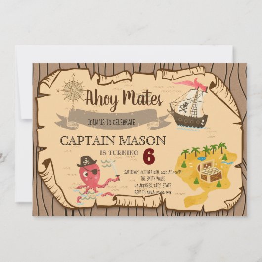 Invitation à la fête de la chasse au trésor (Devant)