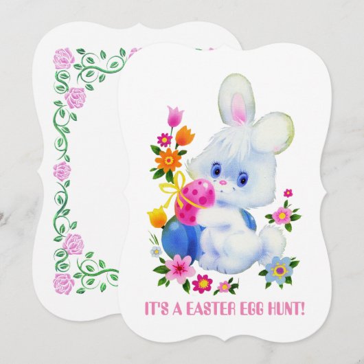 Invitation à la fête de la chasse aux oeufs de Pâq (Devant / Derrière)