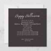 Invitation à la fête de la citrouille (Dos)
