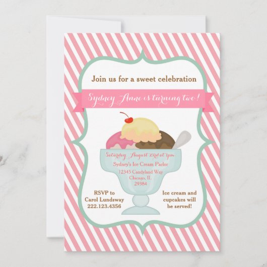 Invitation à la Fête de la Crème de glace de la Fi (Devant)