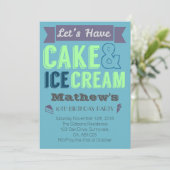 Invitation à la fête de la crème glacée Boy Cake (Debout devant)
