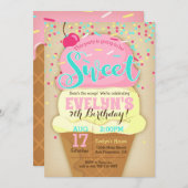 Invitation à la fête de la crème glacée - Invitati (Devant / Derrière)
