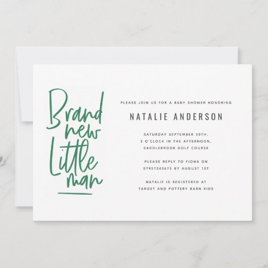 Invitation à la fête de la douche pour bébé modern (Devant)