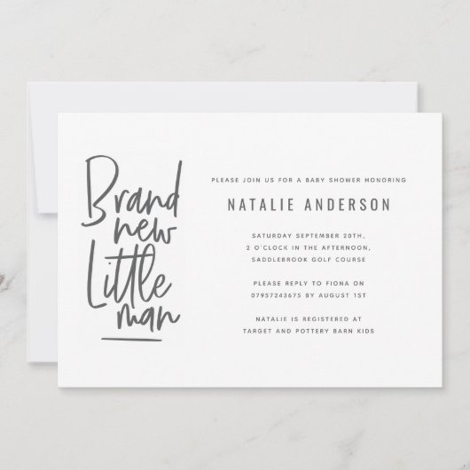 Invitation à la fête de la douche pour bébé modern (Devant)