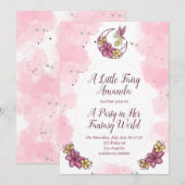 Invitation à la fête de la fée fantaisiste mignonn (Devant / Derrière)