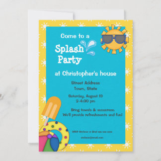 Invitation à la fête de la fête colorée des enfant