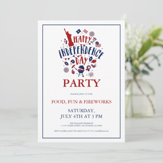 Invitation à la fête de la fête de l'indépendance (Debout devant)