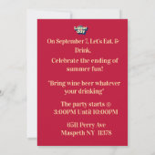 Invitation à la fête de la fête du Travail (Dos)
