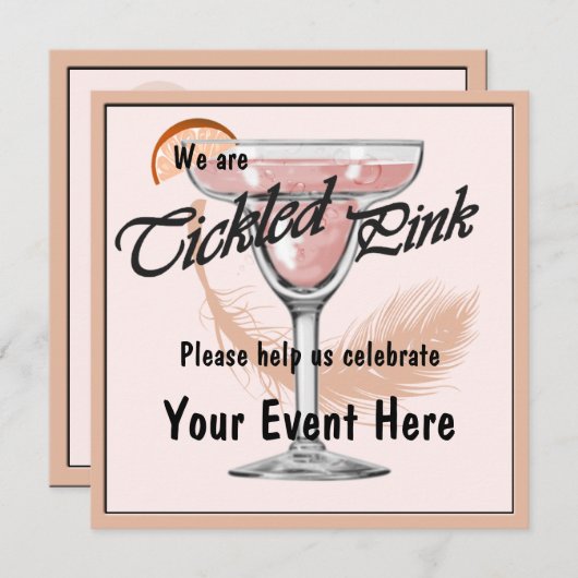 Invitation à la fête de la Fiesta rose de Margarit (Devant / Derrière)