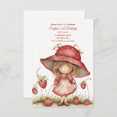 Invitation à la fête de la fille aux fraises (Devant / Derrière)