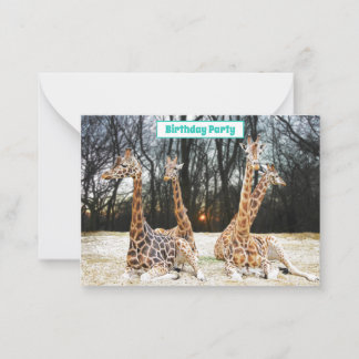 Invitation à la fête de la Giraffe Forrest - Quatr