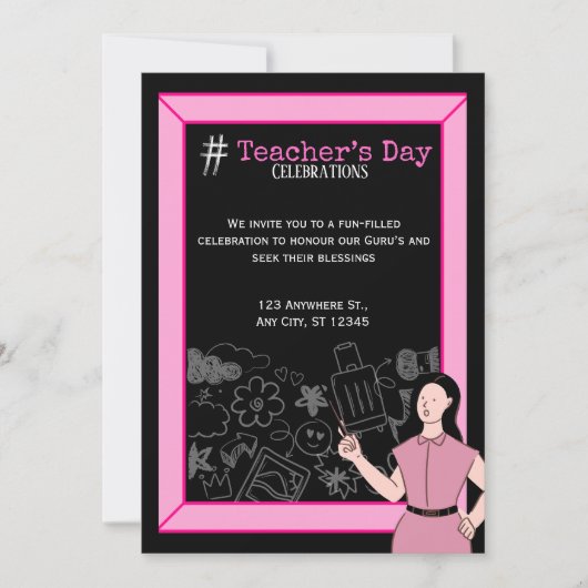 Invitation à la fête de la journée des enseignants (Devant)