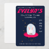 Invitation à la fête de la lapine spatiale  (Devant / Derrière)