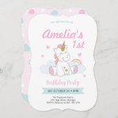 Invitation à la fête de la licorne, premier annive (Devant / Derrière)