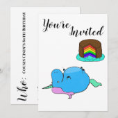 Invitation à la fête de la licorne ronde (Devant / Derrière)