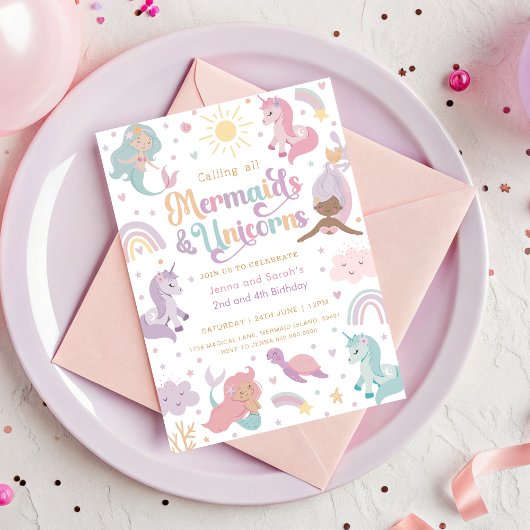 Invitation à la fête de la licorne sirène