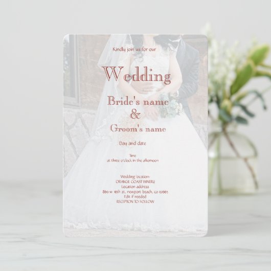 Invitation à la fête de la mariée (Debout devant)