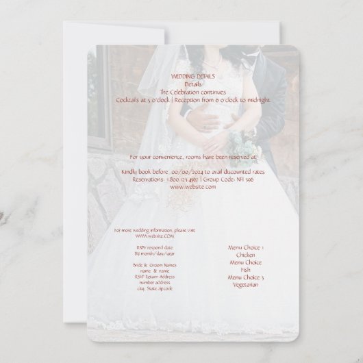 Invitation à la fête de la mariée (Dos)