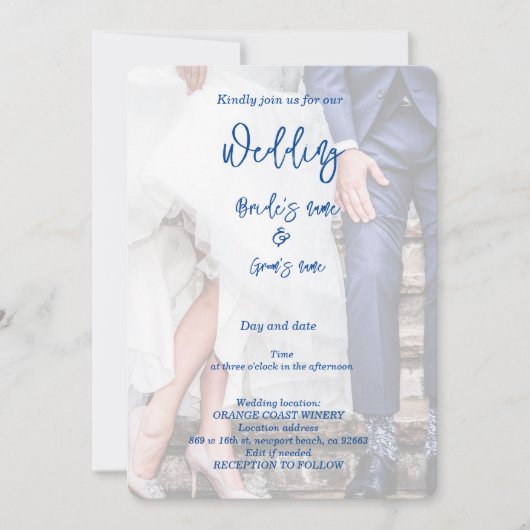 Invitation à la fête de la mariée (Devant)