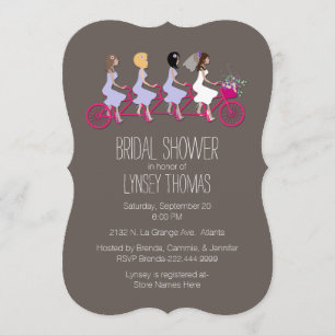 Invitation à la fête de la mariée à vélo