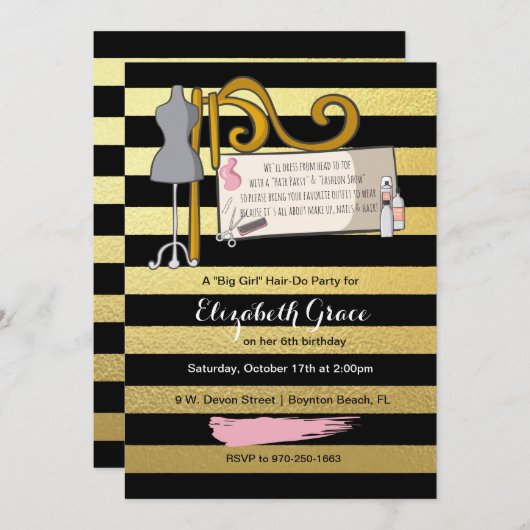 Invitation à la Fête de la Mode/Coiffure (Devant / Derrière)