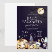 Invitation à la fête de la nuit d'Halloween (Devant / Derrière)