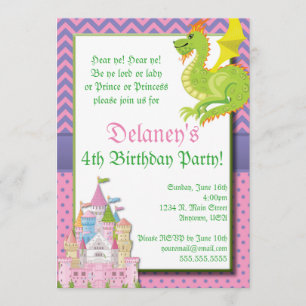 Invitation à la fête de la petite princesse Fairy