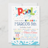 Invitation à la fête de la piscine Anniversaire d' (Devant)