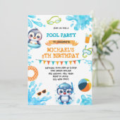 Invitation à la fête de la piscine aux manchots (Debout devant)