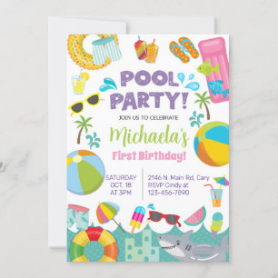 Invitation à la fête de la piscine, billard d'anni