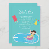 Invitation à la fête de la piscine bleue (Devant / Derrière)