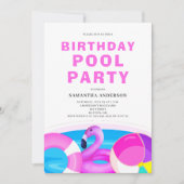 Invitation à la fête de la piscine d'anniversaire (Devant)