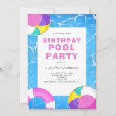 Invitation à la fête de la piscine d'anniversaire (Devant)